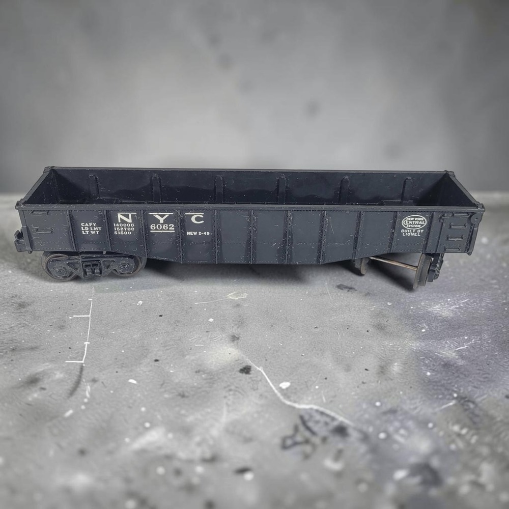 Lionel 6062 Gondola NYC O Gauge Black Fair Detached Truck Vintage Train Car